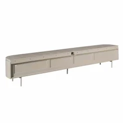 Long meuble TV suspendu bois gris 240 cm AREZZO