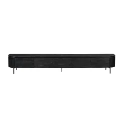 Long meuble TV suspendu bois noir 280 cm AREZZO