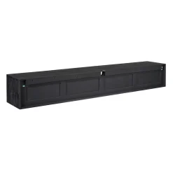 Long meuble TV suspendu bois noir 3 tiroirs 1 niche 280 cm AERA