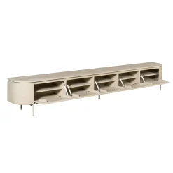 Long meuble TV suspendu bois sable 280 cm AREZZO