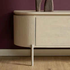 Long meuble TV suspendu bois sable 240 cm AREZZO