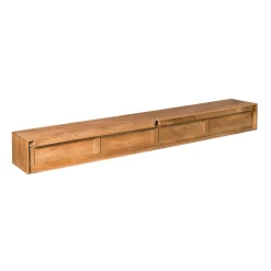 Long meuble TV suspendu bois 3 tiroirs 1 niche 240 cm AERA