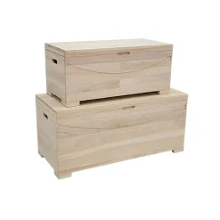 Lot de 2 bancs coffre Hévéa 100x45x45cm NIAGARA