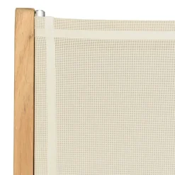 Lot de 2 chaises pliantes teck et textilène couleur beige ALERIA