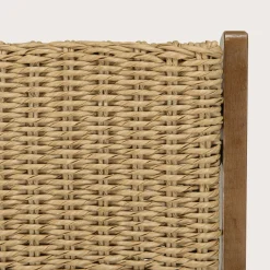 Lot de 2 fauteuils pliants acacia huilé et rotin synthétique OSTIA