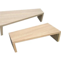 Lot de 2 tables basses / d'appoint Hévéa asymétriques 99x48x27cm OLGA