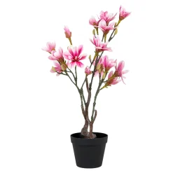 Magnolia artificiel rose en pot