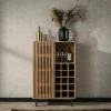 Meuble bar en bois d'acacia motif baguette MELBOURNE