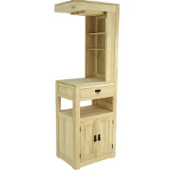 Meuble bar haut hévéa massif 190cm HELENA