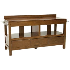Meuble bas salle de bain 3 tiroirs hévéa 154cm OLGA