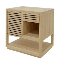 Meuble / Buffet 1 porte Persienne, 1 tiroir façade Persienne, 1 niche, 1 plateau bas 80x60x85cm NEW ORLEANS