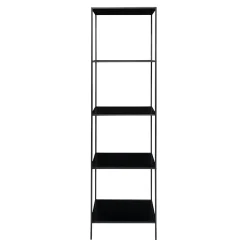 Meuble colonne noir 5 plateaux VARDE
