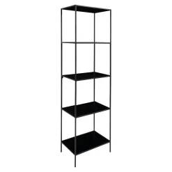 Meuble colonne noir 5 plateaux VARDE