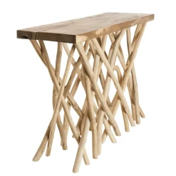 Meuble console bois flotté teck 120x39 cm JAIPUR