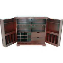 Meuble de bar pliant Hévéa 2 portes, 2 tiroirs 110/220x54x104cm NIAGARA