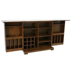Meuble de bar pliant Hévéa 2 portes, 2 tiroirs 110/220x54x104cm NIAGARA