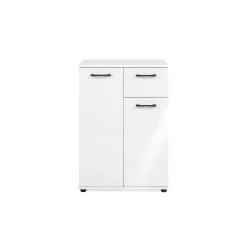 Meuble de rangement blanc 2 portes 1 tiroir ALVA