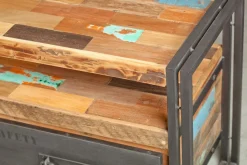 Meuble de rangement bois recyclé 2 tiroirs 60x107 CARAVELLE