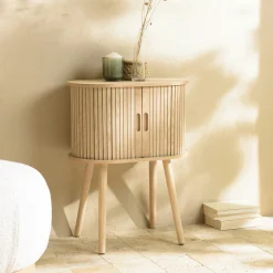Meuble de rangement ovale en bois couleur naturelle CASTILLE