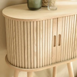 Meuble de rangement ovale en bois couleur naturelle CASTILLE