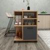 Meuble de rangement sur roulettes effet bois de pin MARFA