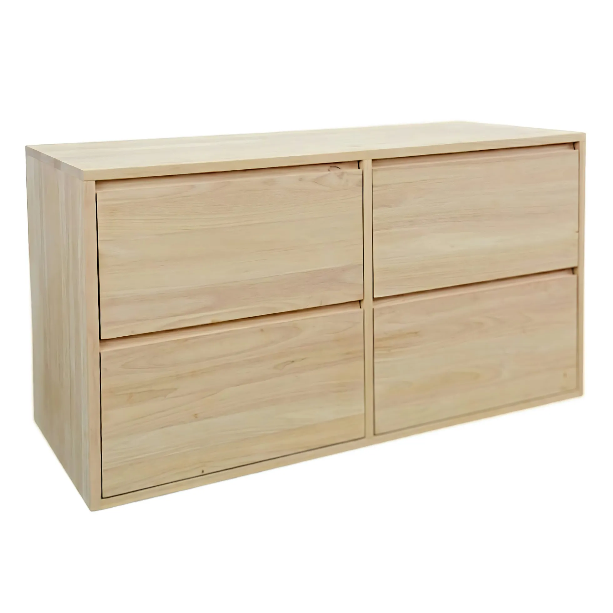 Meuble Hévéa 4 grands tiroirs 120x50x65cm BALTIC