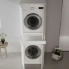 Meuble lave-linge sèche-linge blanc 4 portes IVA
