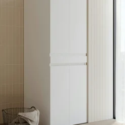 Meuble lave-linge sèche-linge blanc 4 portes IVA