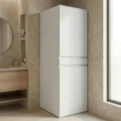 Meuble lave-linge sèche-linge blanc 4 portes IVA