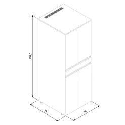 Meuble lave-linge sèche-linge blanc 4 portes IVA