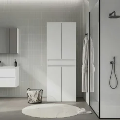 Meuble lave-linge sèche-linge blanc 4 portes IVA