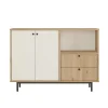 Meuble rangement cuisine 2 portes blanches 2 tiroirs JENA