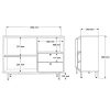 Meuble rangement cuisine 2 portes grises 2 tiroirs JENA