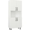 Meuble salle de bains blanc, 4 portes 1 niche JENA