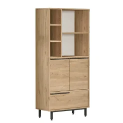 Meuble salle de bains moderne effet bois - 3 portes JENA