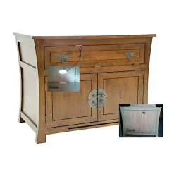 Meuble tv asiatique chinois hévéa 93cm MAORI
