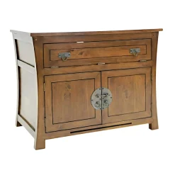 Meuble tv asiatique chinois hévéa 93cm MAORI