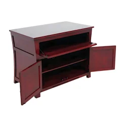 Meuble tv asiatique chinois hévéa 93cm MAORI