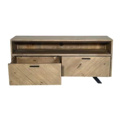 Meuble tv avec rangement bois recyclé VITTORIA