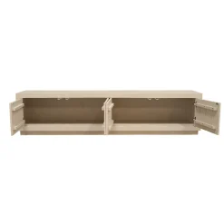 Meuble TV avec rangement bois sable 200 cm MONTARO