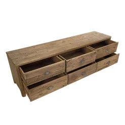 Meuble tv avec rangement en bois de pin recyclé DENVER