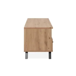 Meuble TV avec rangement 1 porte noire rainurée ALVA