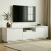 Meuble TV blanc 3 portes abattantes MARFA