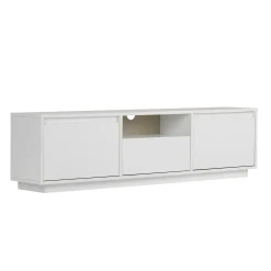Meuble TV blanc 3 portes abattantes MARFA