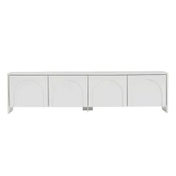 Meuble TV blanc 4 portes motif arches MARFA