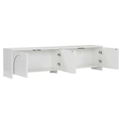 Meuble TV blanc 4 portes motif arches MARFA