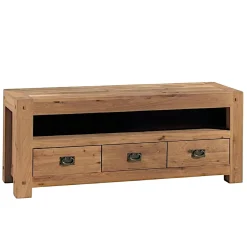 Meuble TV bois de chêne 3 tiroirs FJORD