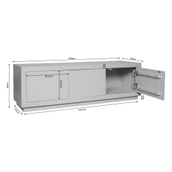 Meuble TV bois foncé 3 portes MONTARO
