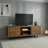 Meuble tv bois motif damier 150 cm OKA