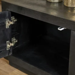Meuble TV bois noir 3 portes MONTARO